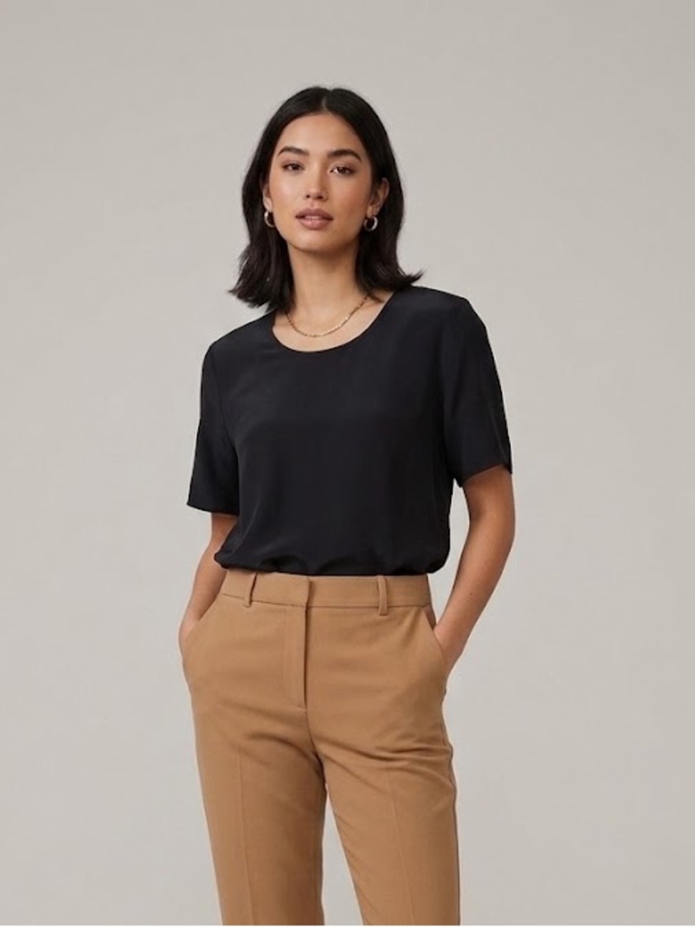 FOR HER Europe 100% Washable Silk Boxy Top | Size Medium